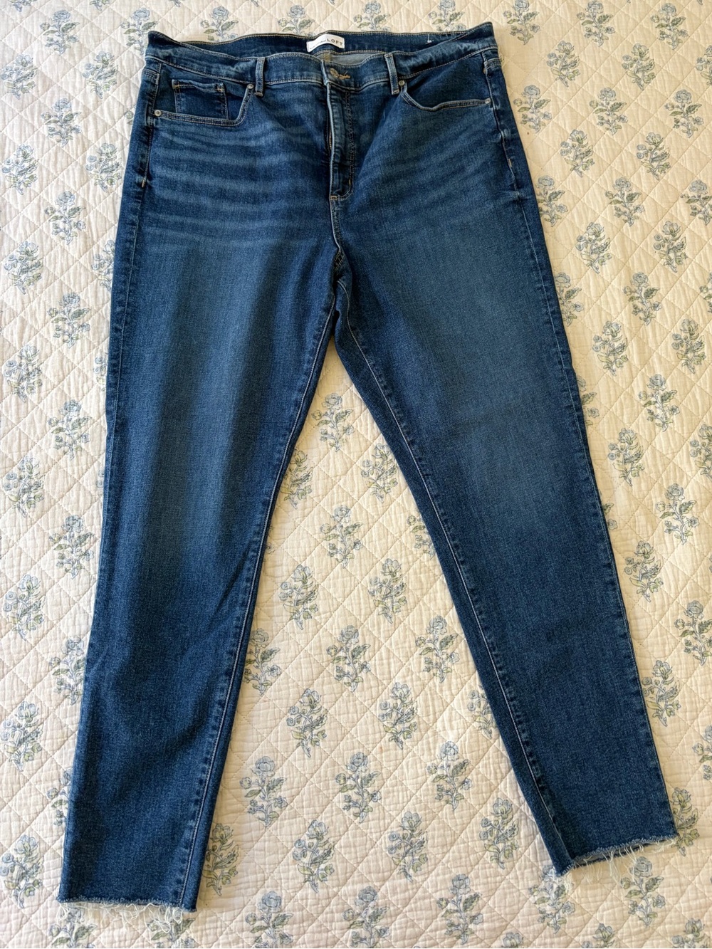 LOFT Dark Blue Stretch Ankle Skinny Jeans